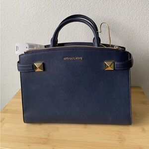 Michael Kors Navy Blue Karla Satchel WITH TAGS